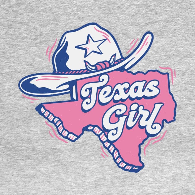 Retro Texas Girl Cartoon Texas Outline by SLAG_Creative